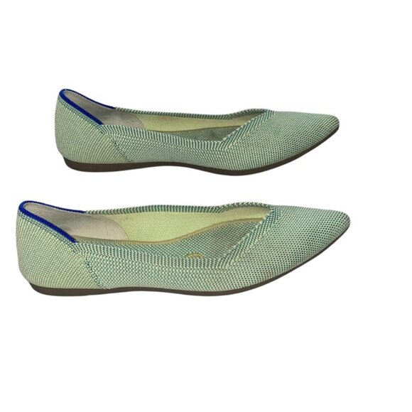 Rothy's Womens Pointed Toe Flats Size 5 Green Knit Slip-On Shoes Eco-Friendly - Picture 6 of 16